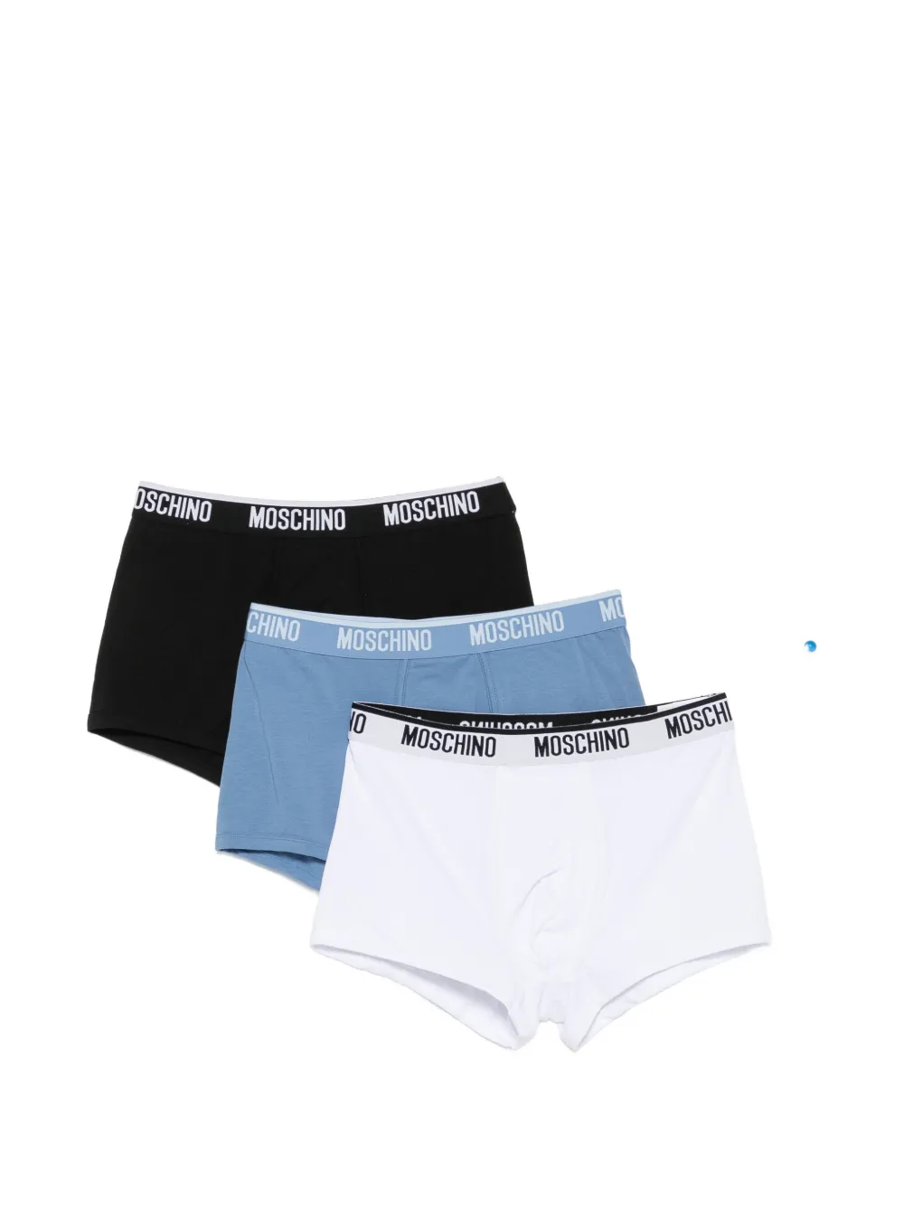 Moschino logo-waistband boxer briefs (set of three) - Blu