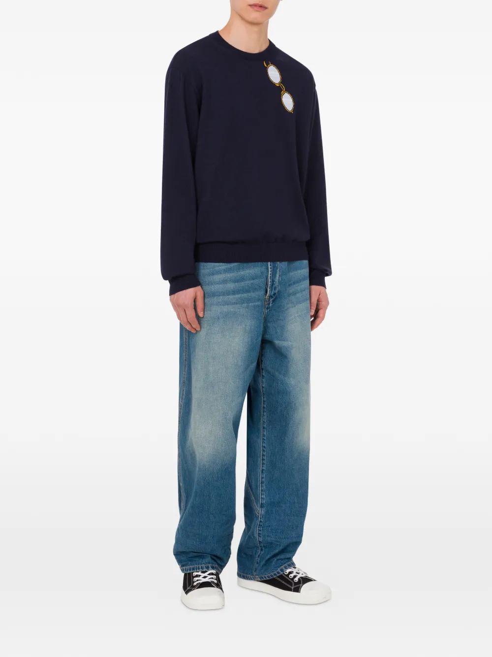 Moschino Trui met glazen patroon Blauw