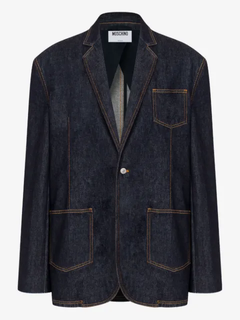 Moschino patch-pocket denim blazer 