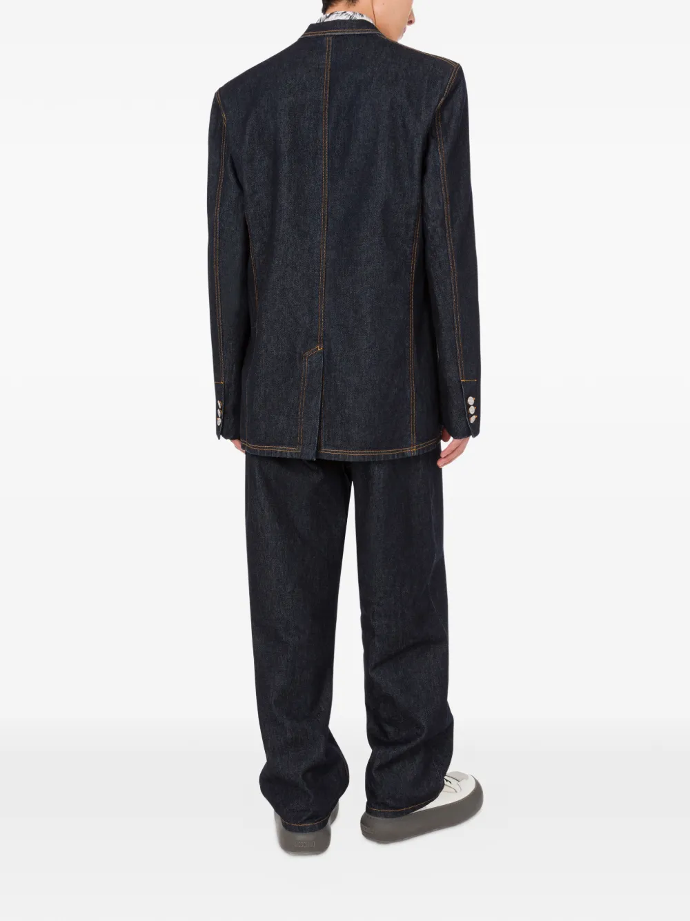  Moschino Patch-pocket Denim Blazer - Blue 