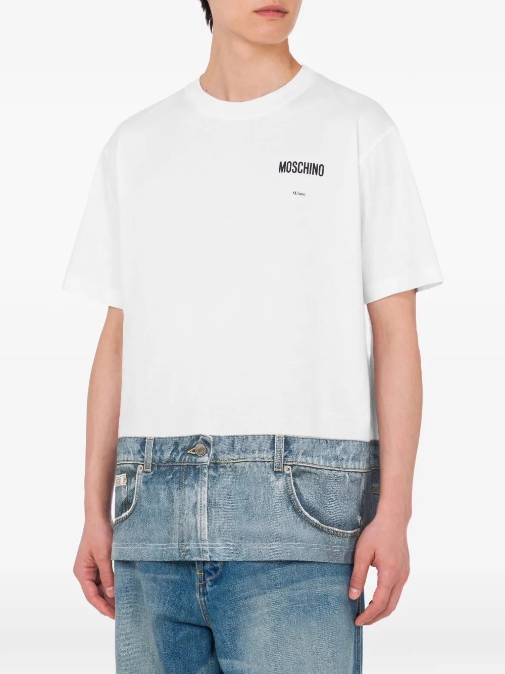 Moschino T-shirt met logoprint Wit