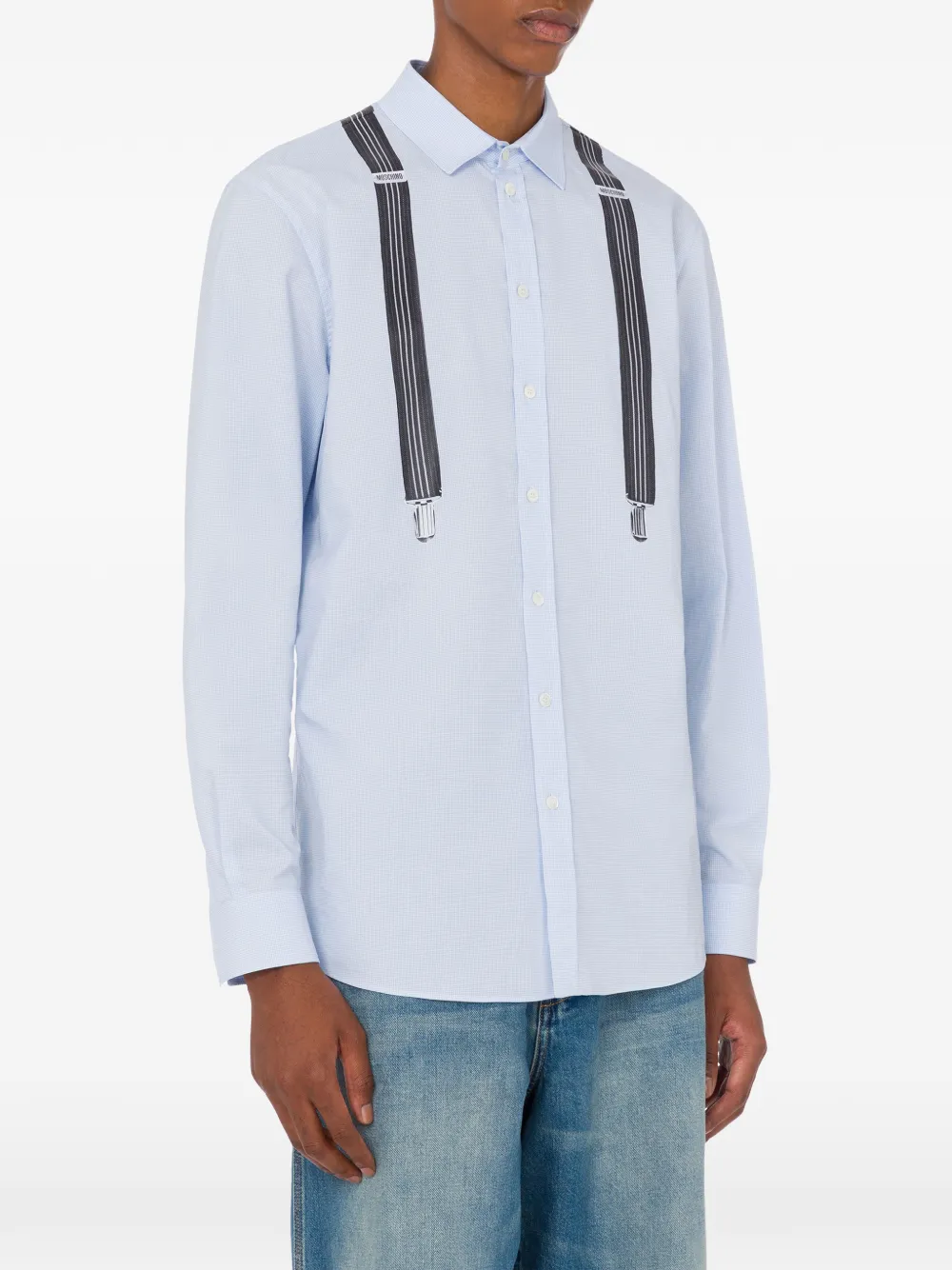 Moschino Katoenen overhemd met bretels print Blauw