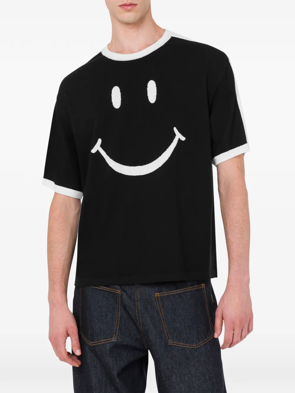 Moschino Smiley intarsia T-shirt Zwart