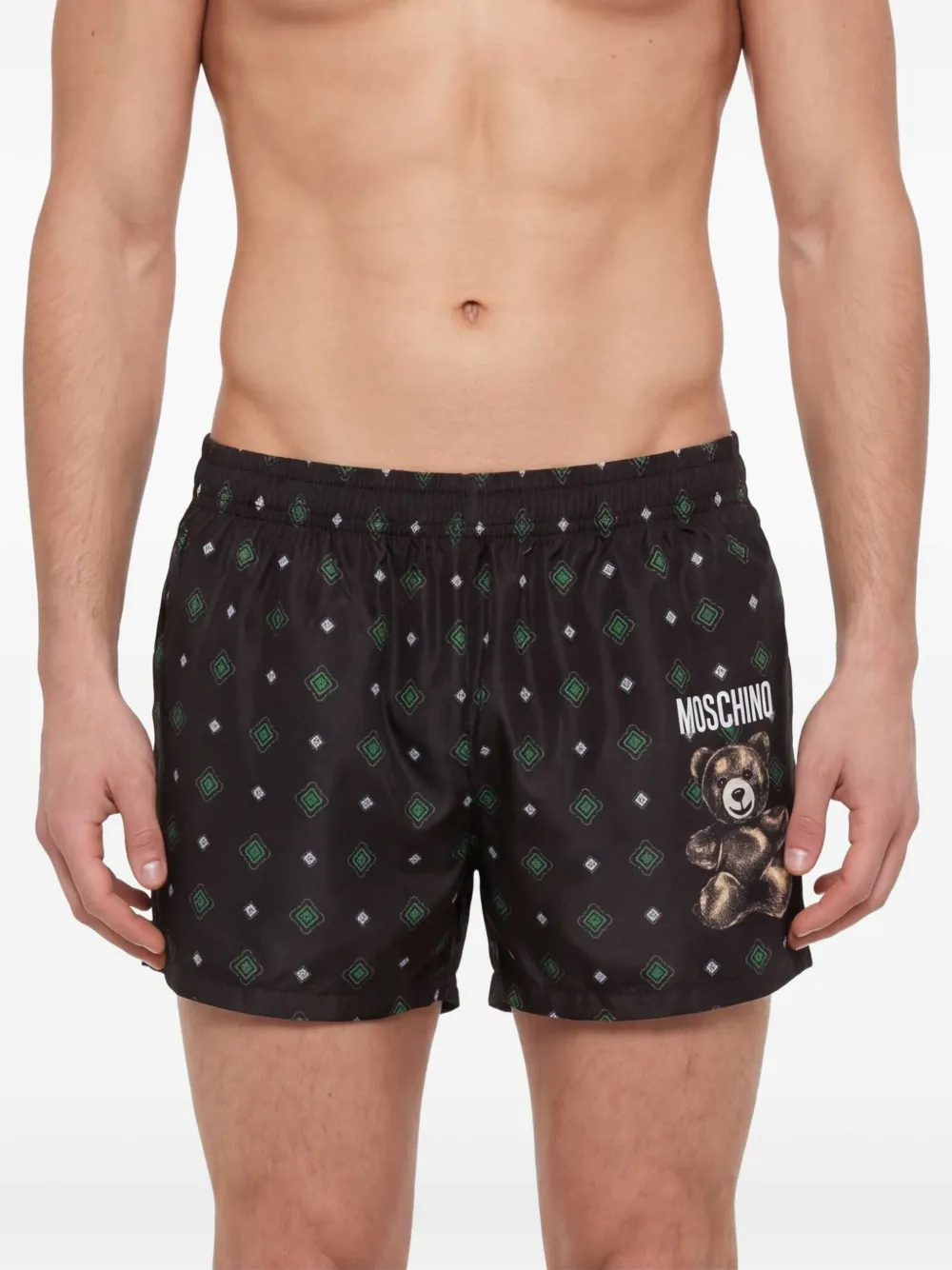 Moschino Teddy Bear nylon zwembroek Zwart