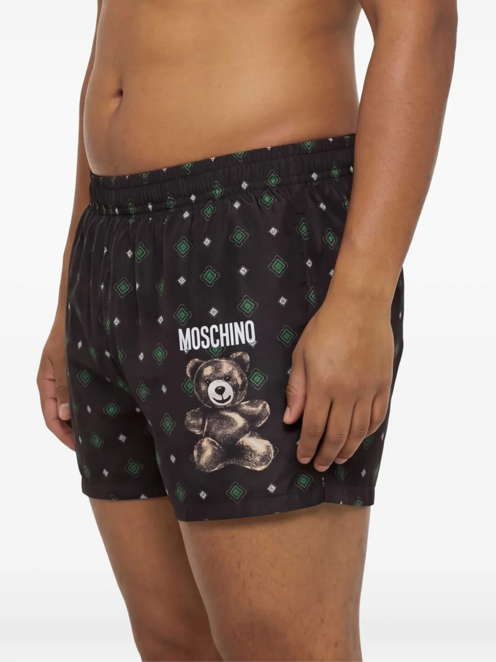 Moschino Teddy Bear nylon zwembroek Zwart