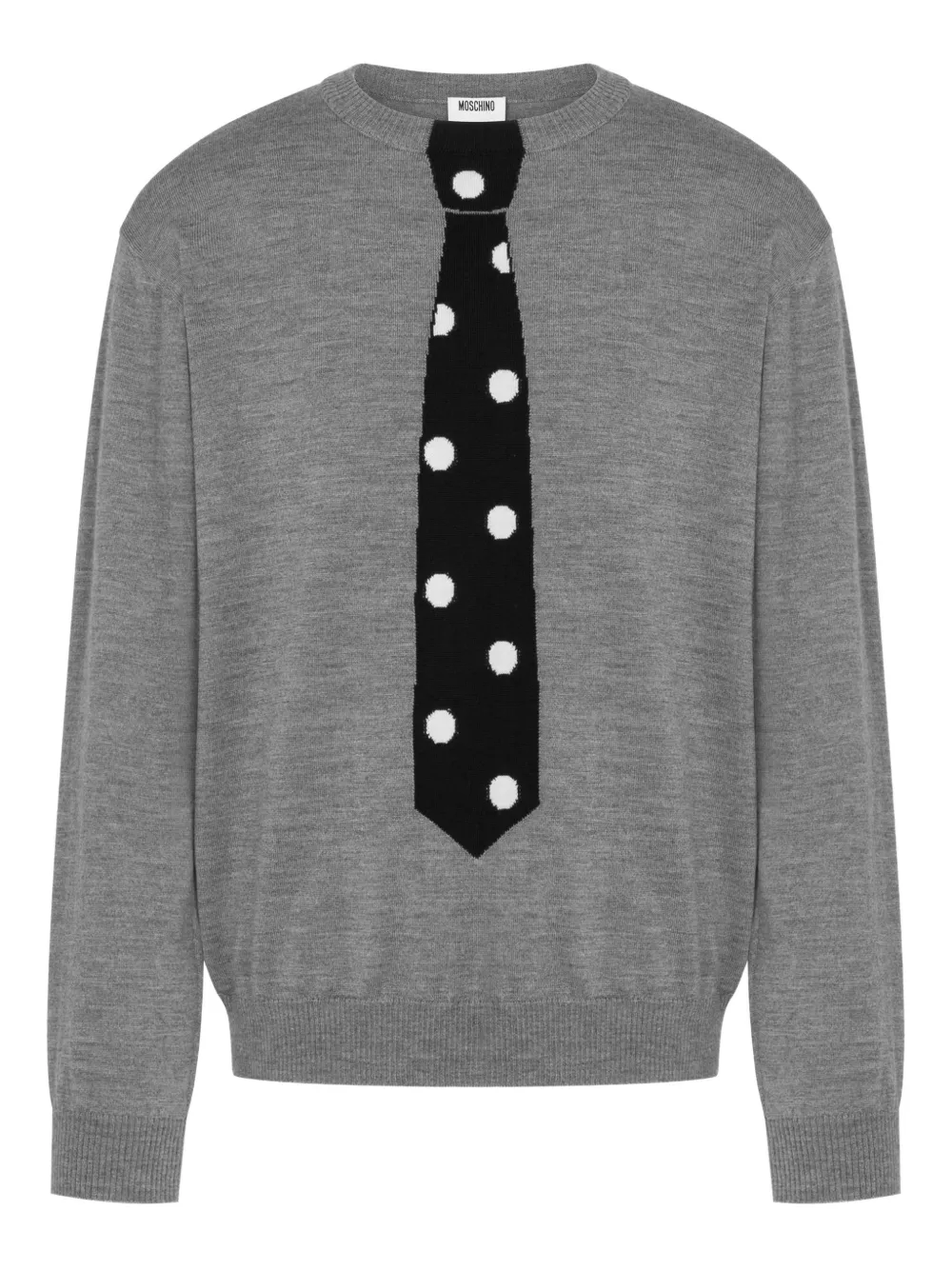 Moschino tie polka-dot sweater - Grigio