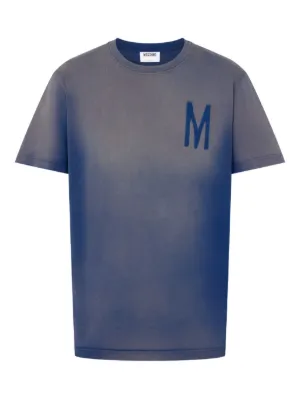Maison Margiela logo-appliqué Jersey T-shirt | Blue | FARFETCH