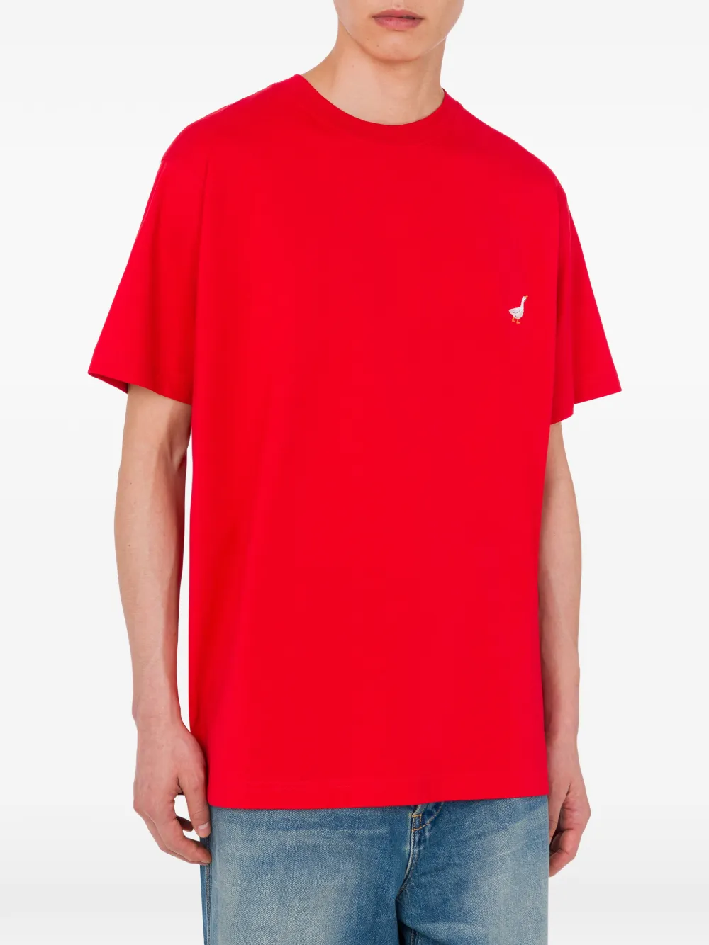 Moschino T-shirt Aus Bio-baumwolljersey Goose In White