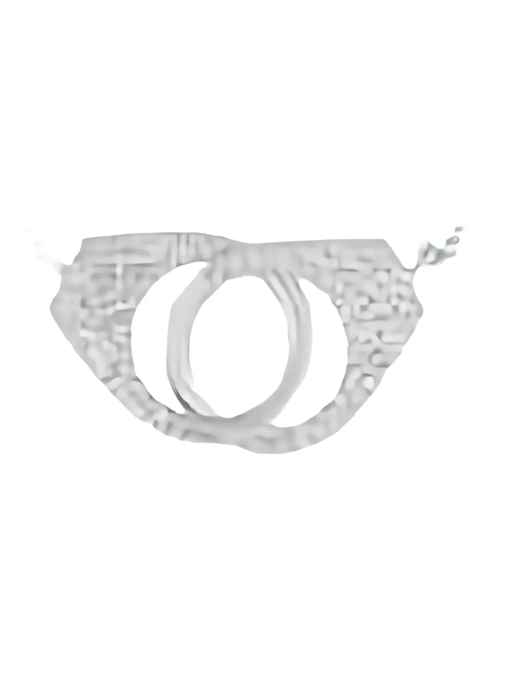 Pre-owned Lb Exclusive 14k White Gold Diamond Handcuff Pendant Necklace In Silver