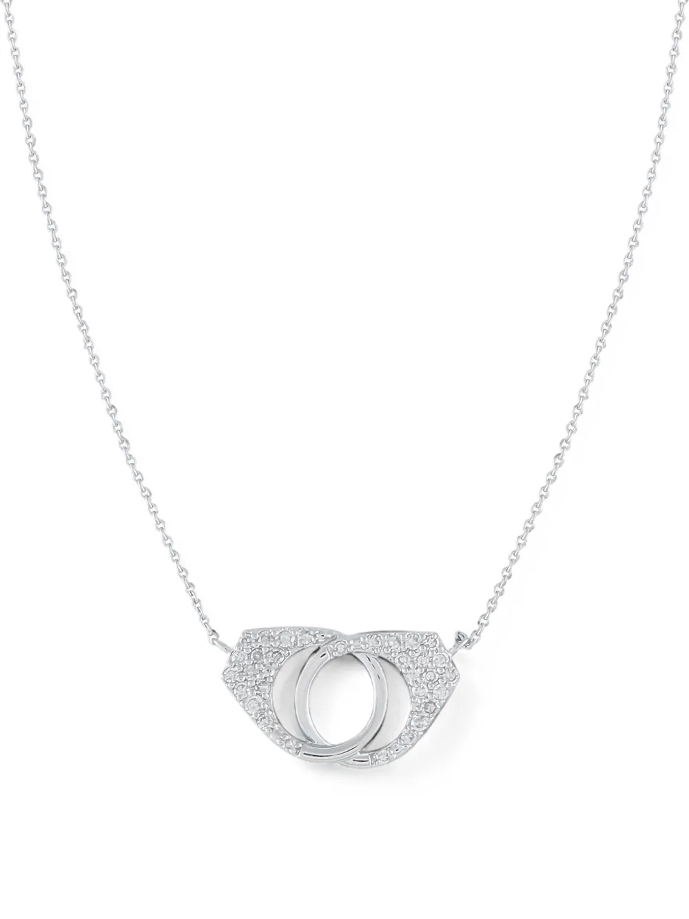 LB Exclusive 14K white gold diamond handcuff pendant necklace - Argento