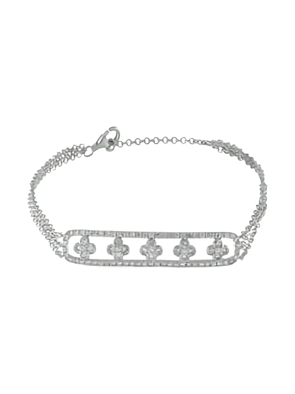 Pre-owned Lb Exclusive 14k White Gold Diamond Bracelet In Silver