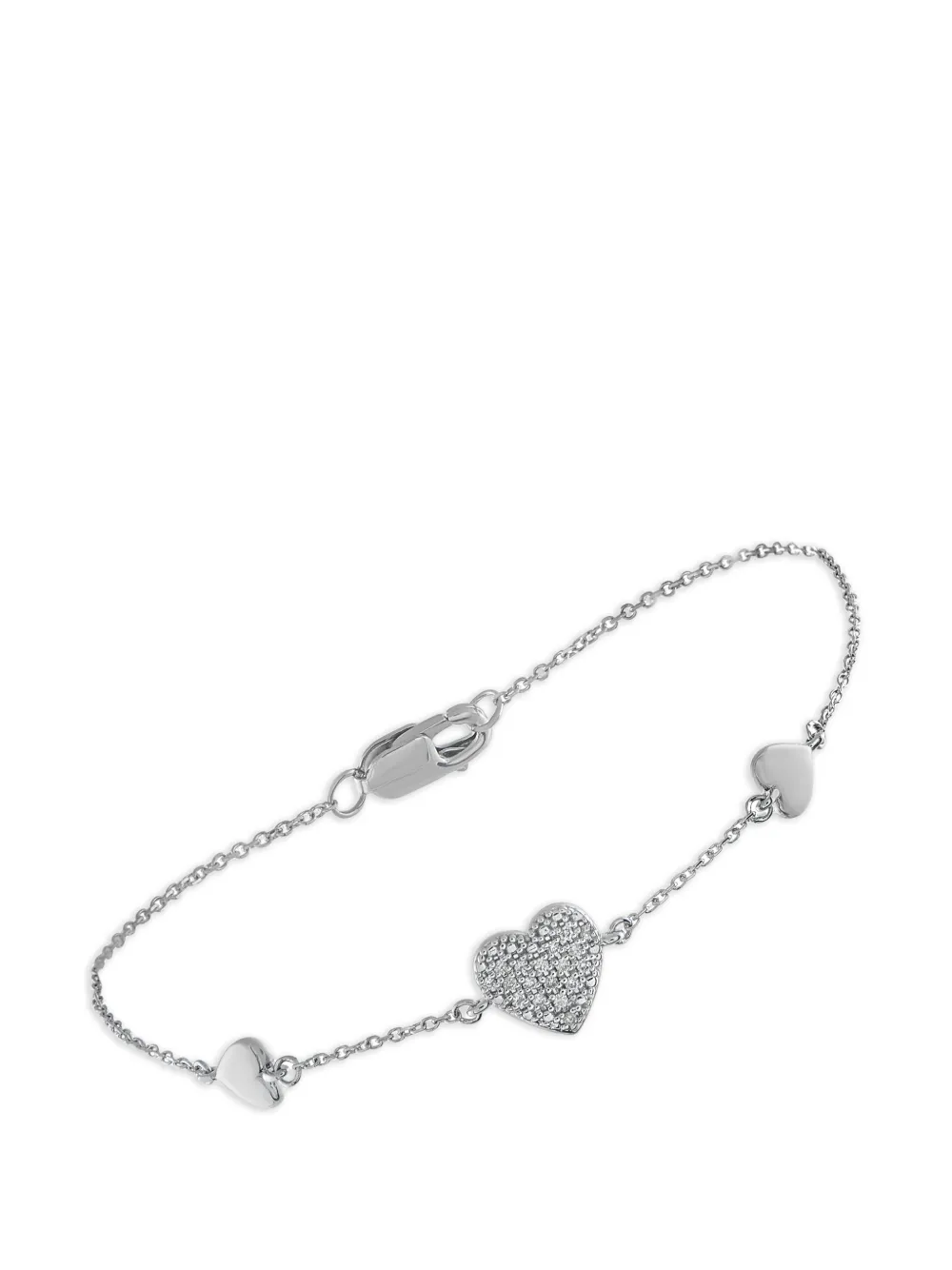 LB Exclusive 18K white gold diamond heart bracelet - Silber
