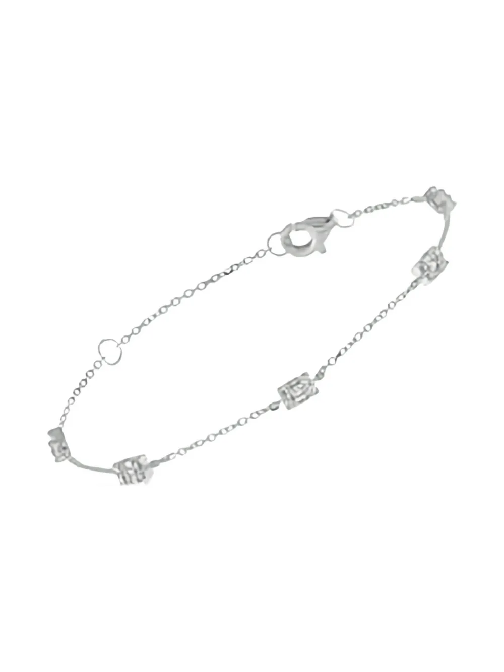 Pre-owned Lb Exclusive 14k White Gold Diamond Bracelet In Silver