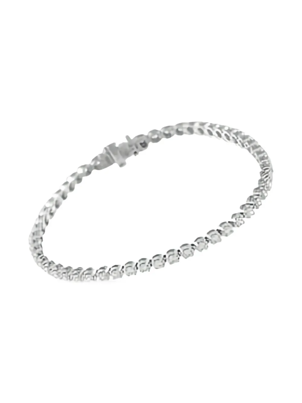 Pre-owned Lb Exclusive 14k White Gold Diamond Tennis Bracelet In Silver
