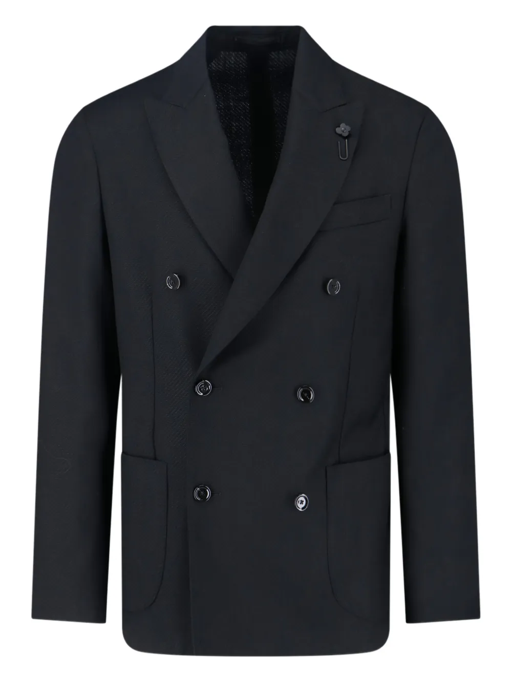 Lardini wool double-breasted blazer | Black | Image 1