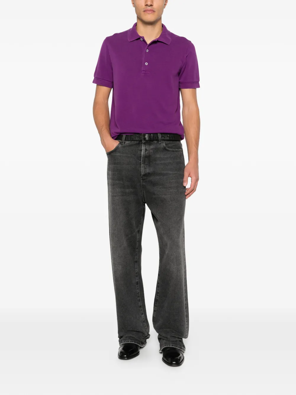 TOM FORD buttoned polo shirt - Paars