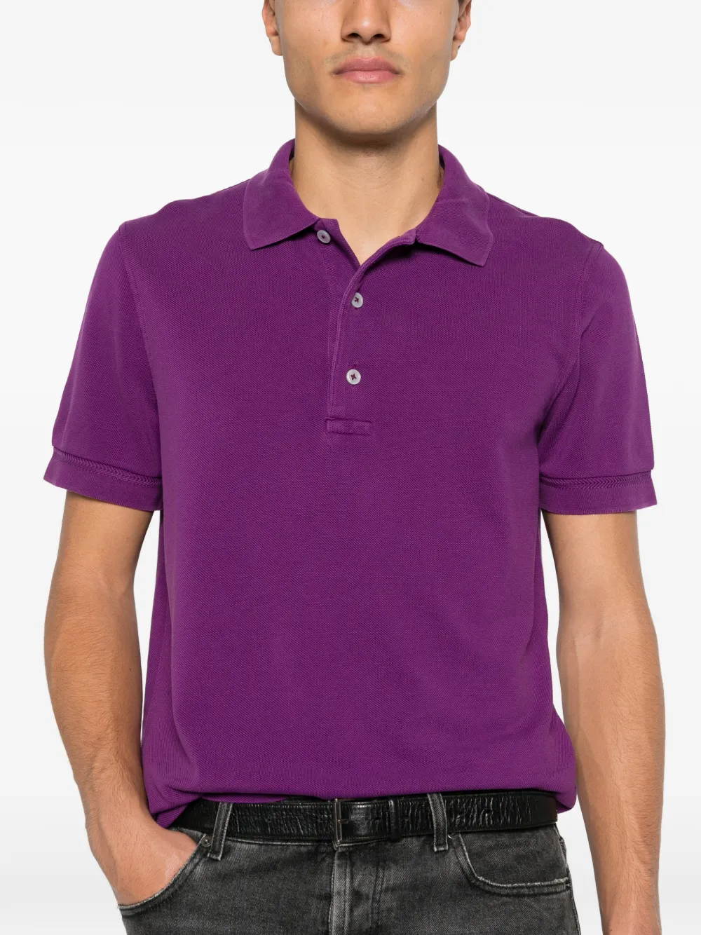 TOM FORD Poloshirt met knopen Paars