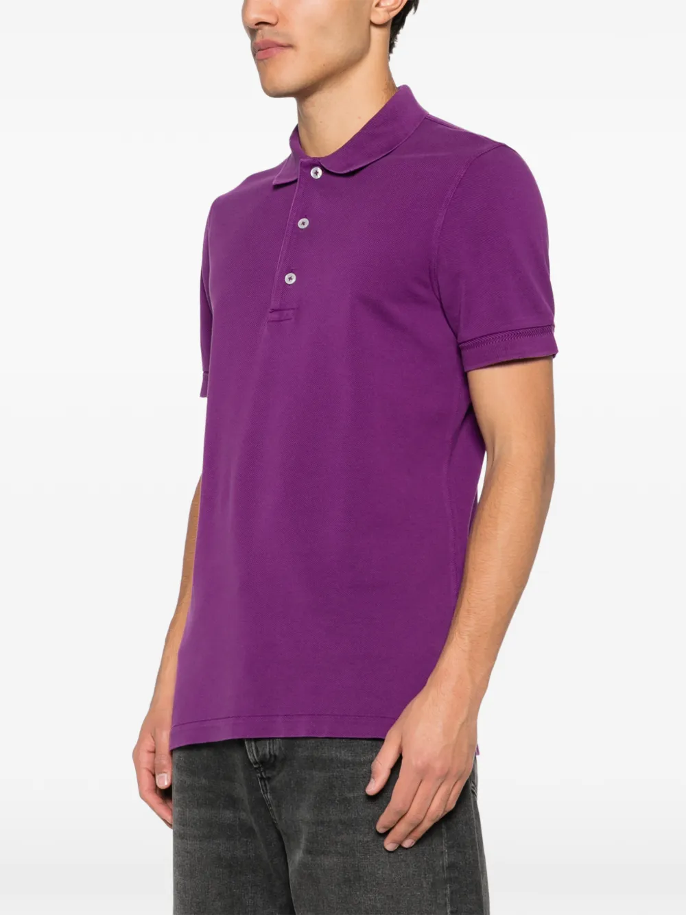 TOM FORD Poloshirt met knopen Paars