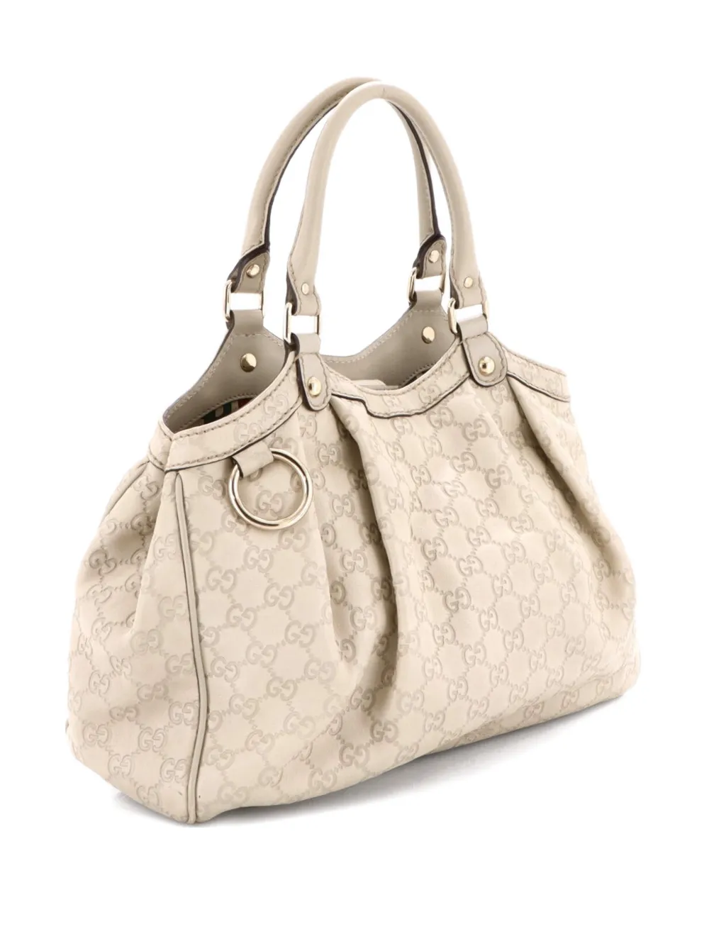 Click to view more detailed imagery on our partner's website Pre-owned Gucci Sukey Ssima Leather Medium Tote Bag In Neutral