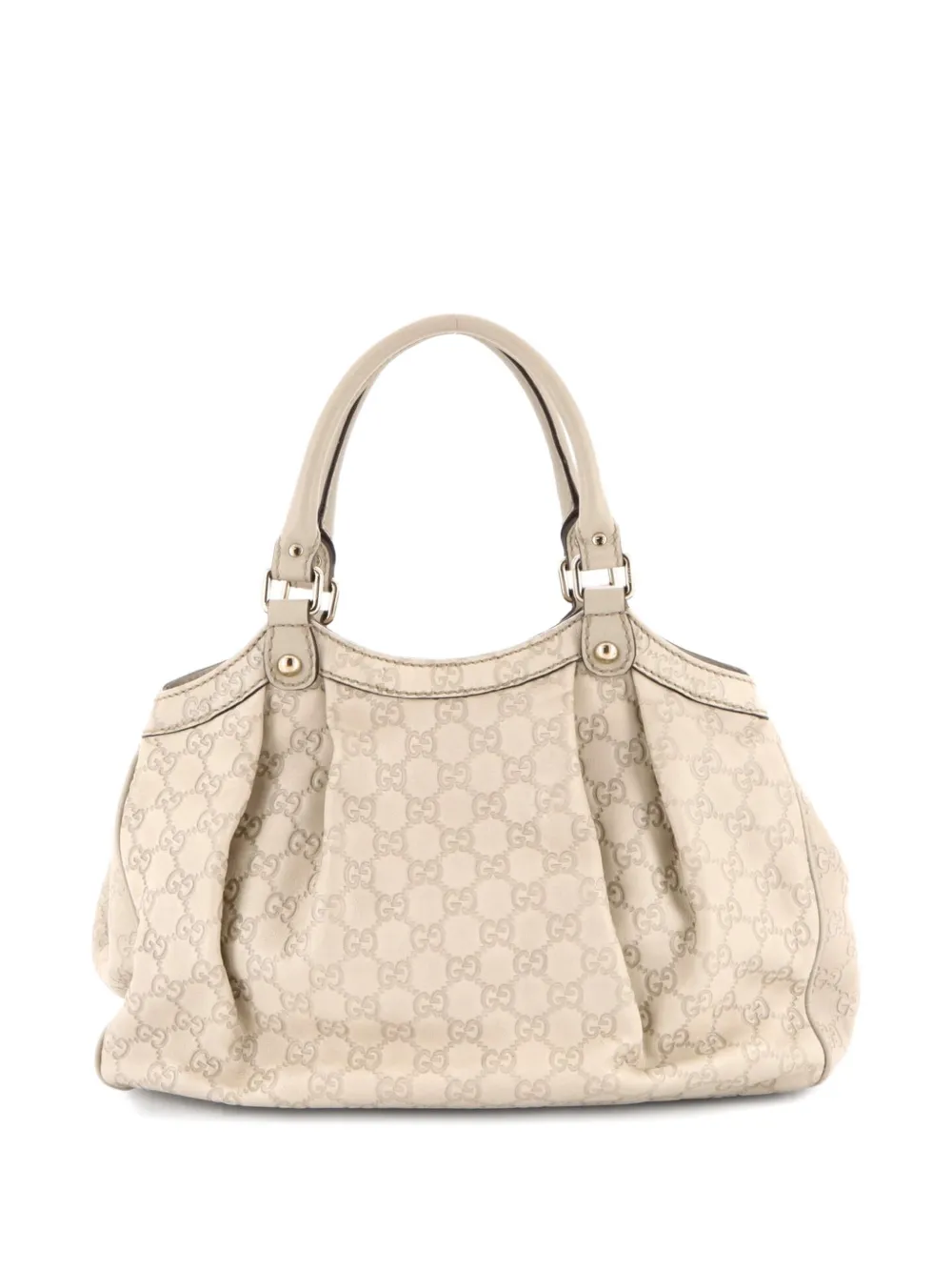 GUCCI Pre-owned Sukey Ssima Leather Medium Tote Bag In Neutral