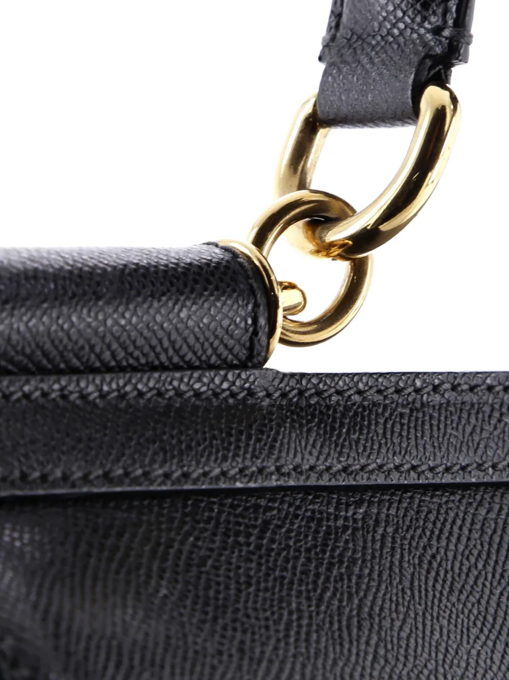 Pre-owned Dolce & Gabbana Miss Sicily Bag Leather Large Satchel In Black