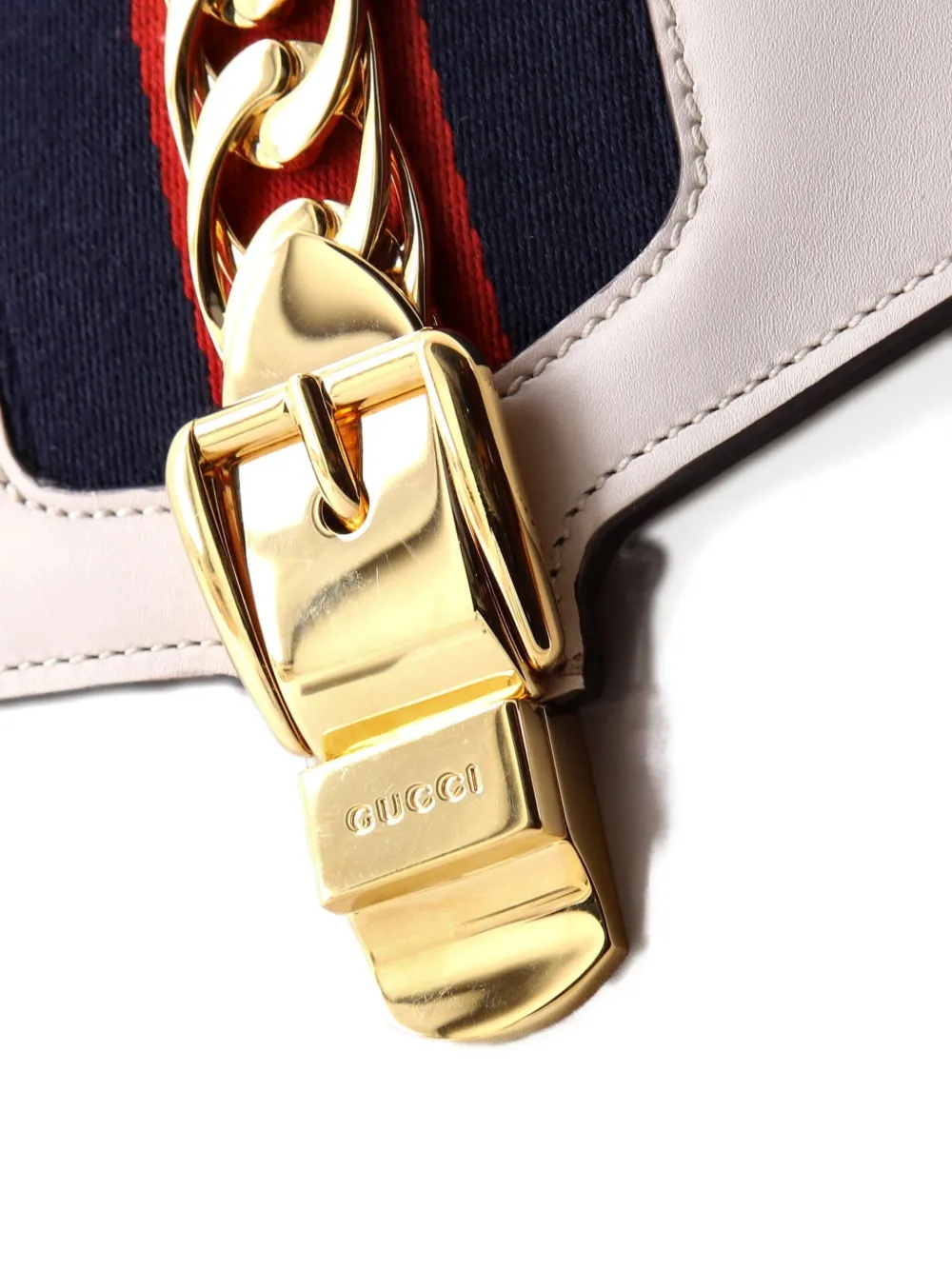 Pre-owned Gucci Sylvie Top Handle Bag Leather Medium Satchel In White