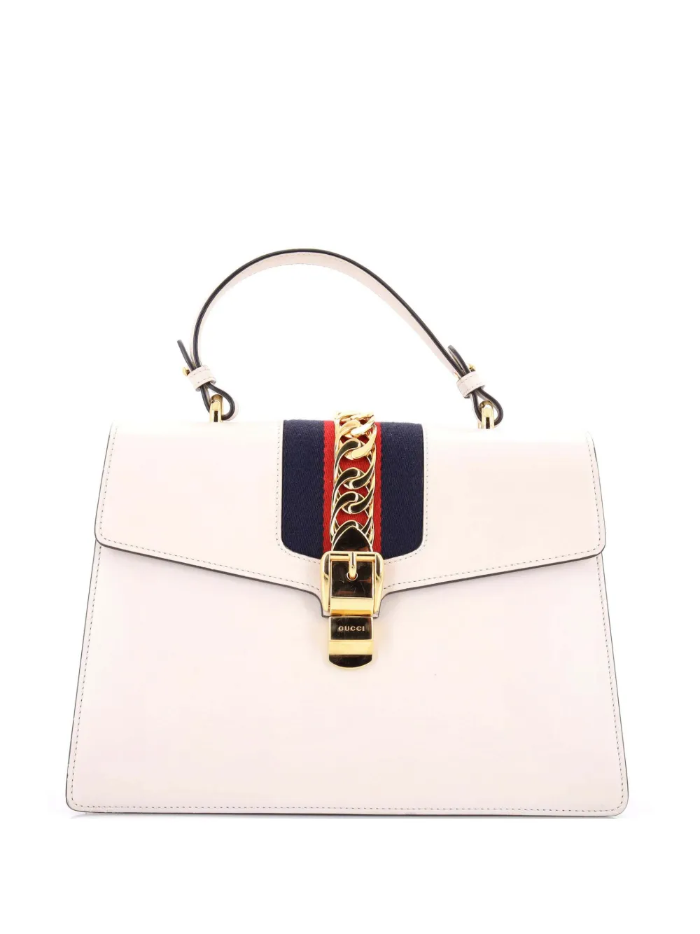 Gucci Pre-Owned Sylvie Top Handle Bag Leather Medium satchel - Bianco