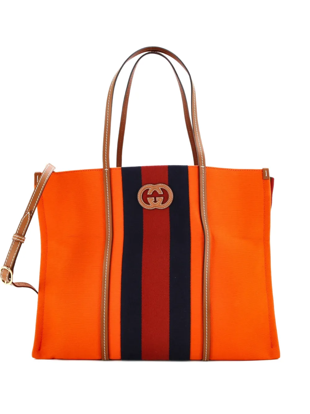 Gucci Pre-Owned Interlocking G Web Canvas Large tote bag | naranja | Image 1