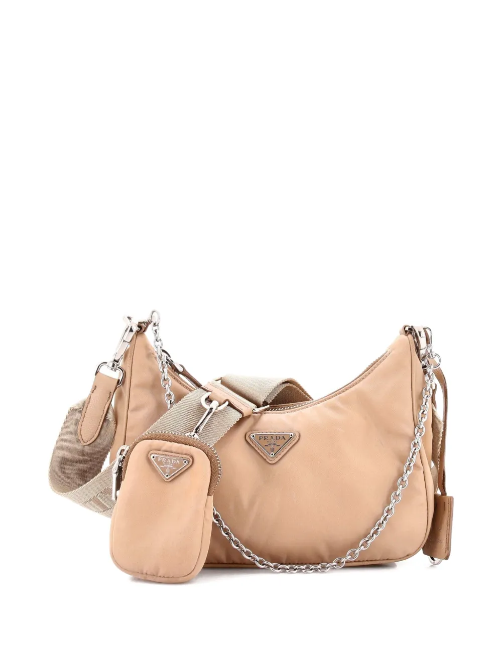 Pre-owned Prada Re-edition 2005 Shoulder Bag Tessuto Small Crossbody Bag In Neutral