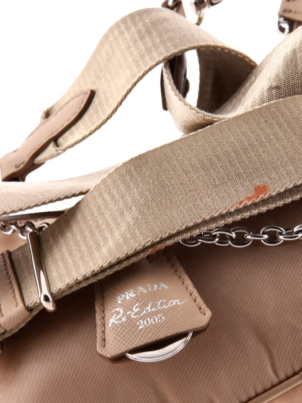 Pre-owned Prada Re-edition 2005 Shoulder Bag Tessuto Small Crossbody Bag In Neutral