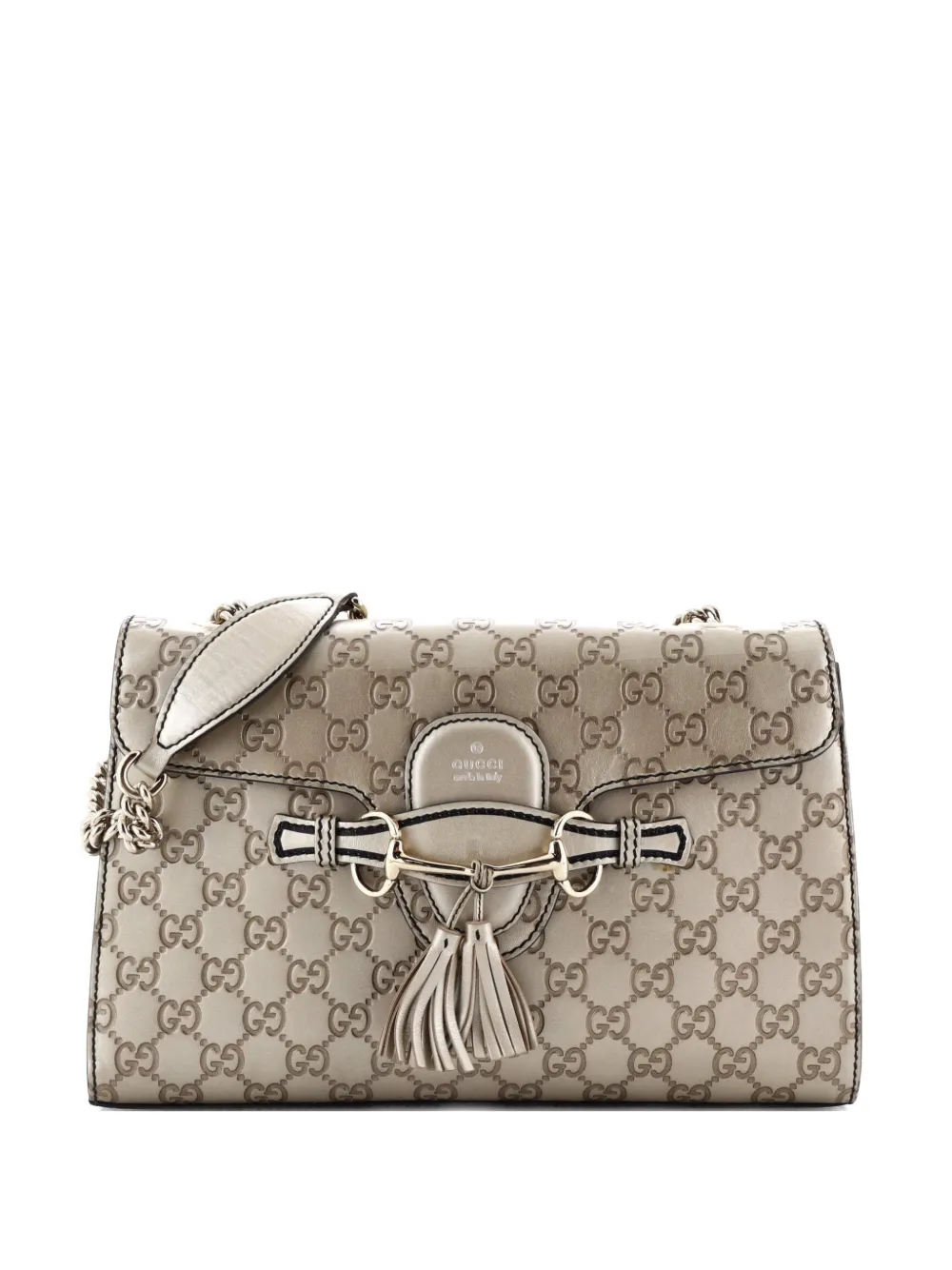 Gucci Pre-Owned Emily Chain Flap Bag Guccissima Leather Medium shoulder bag - Oro