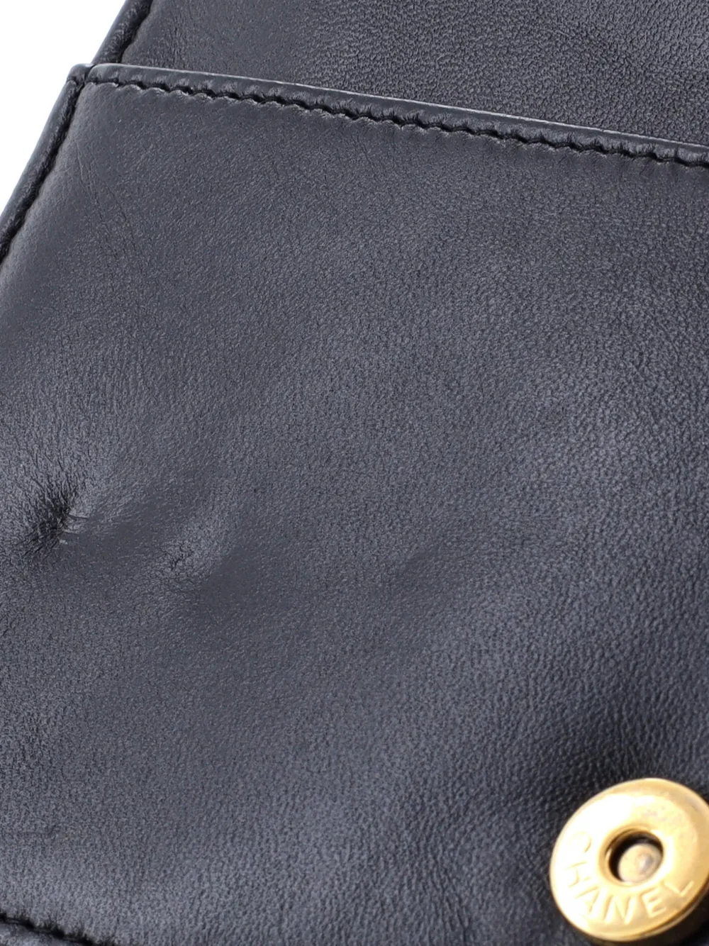 CHANEL Pre-owned Coco Pleats Boy Wallet On Chain Pleated Crumpled Calfskin Clutch Bag In Black