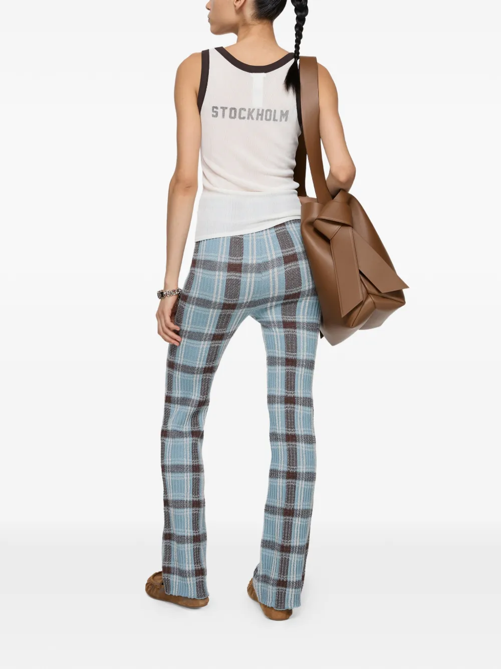 Acne Studios Geruite broek Blauw
