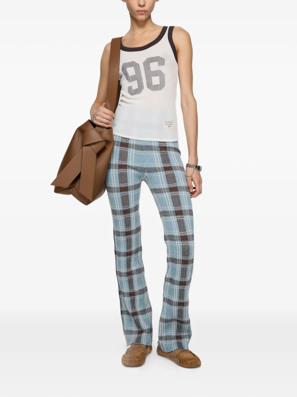 Acne Studios Geruite broek Blauw