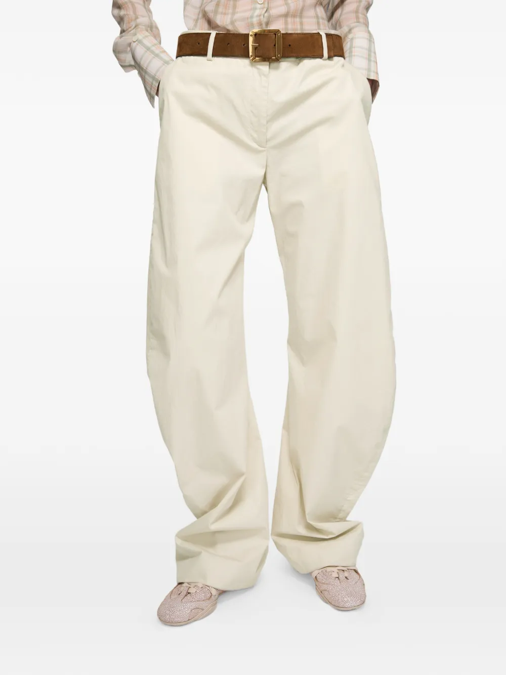 Acne Studios Broek met wijde pijpen Beige