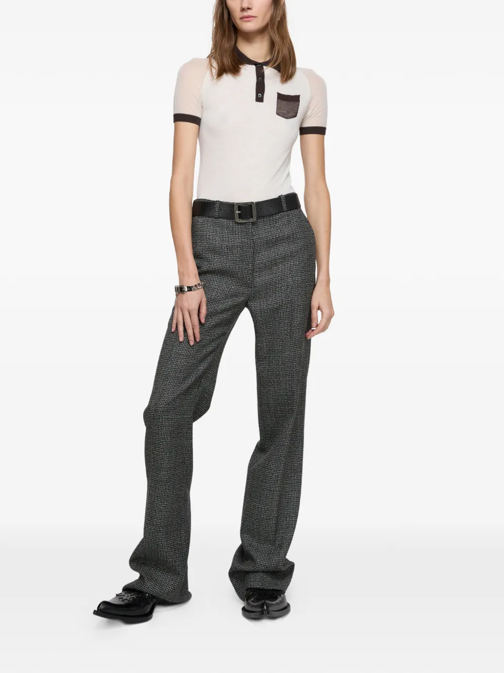  Acne Studios Collared Pocket Knitwear - White 