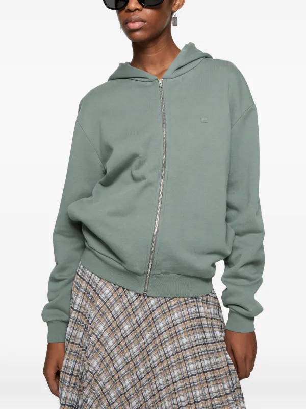 Acne Studios Hooded Zip Sweatshirt | Green | FARFETCH