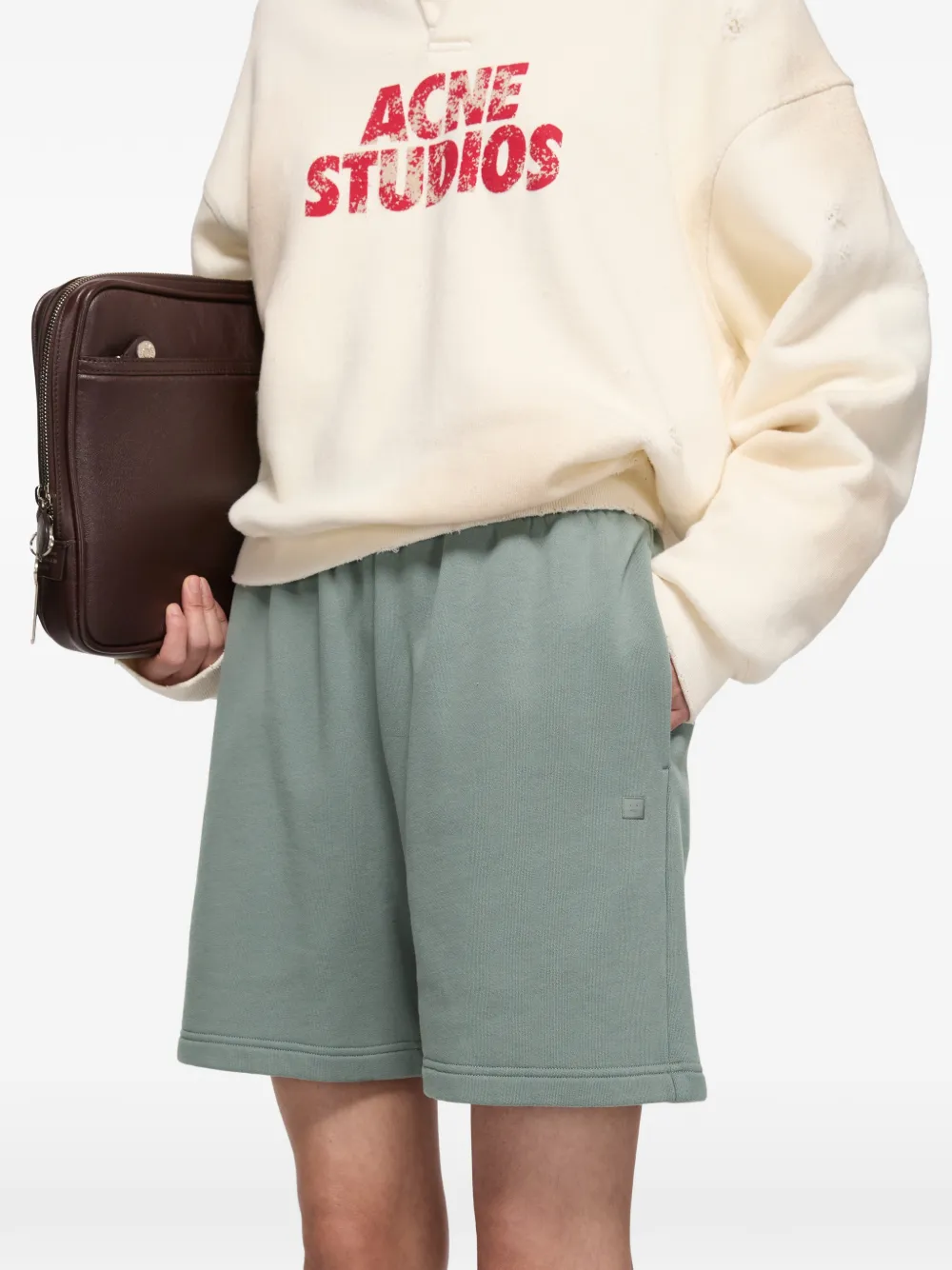  Acne Studios Logo-patch Shorts - Green 