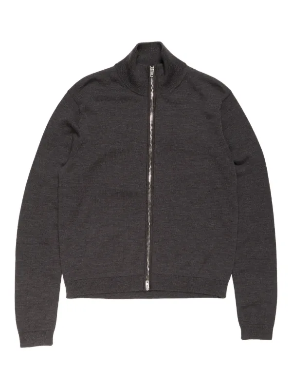 Acne Studios Zip-up Bow Logo Cardigan in Grey