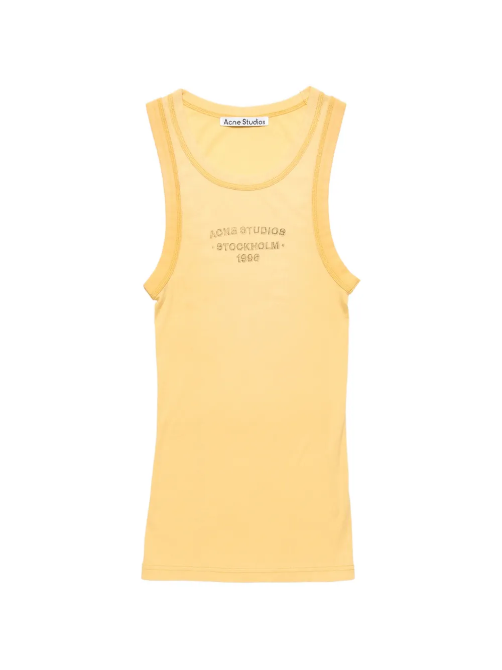 Acne Studios logo-print ribbed tank top - Giallo
