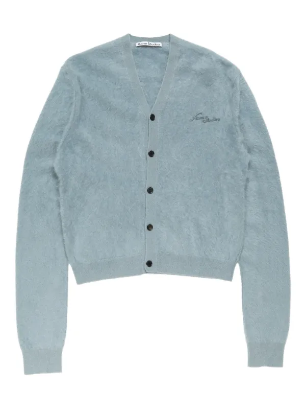 Acne Studios Vネック ファジーカーディガン | ブルー | FARFETCH JP