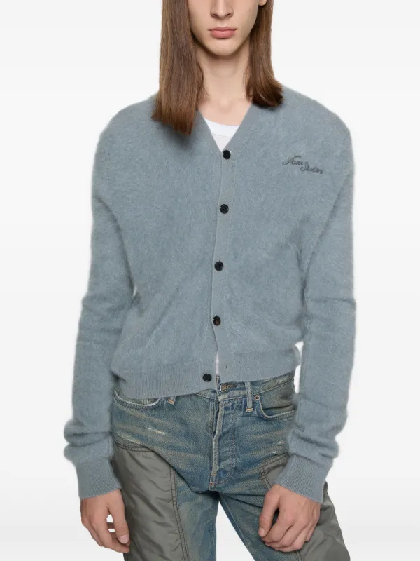 Acne Studios Vネック ファジーカーディガン | ブルー | FARFETCH JP