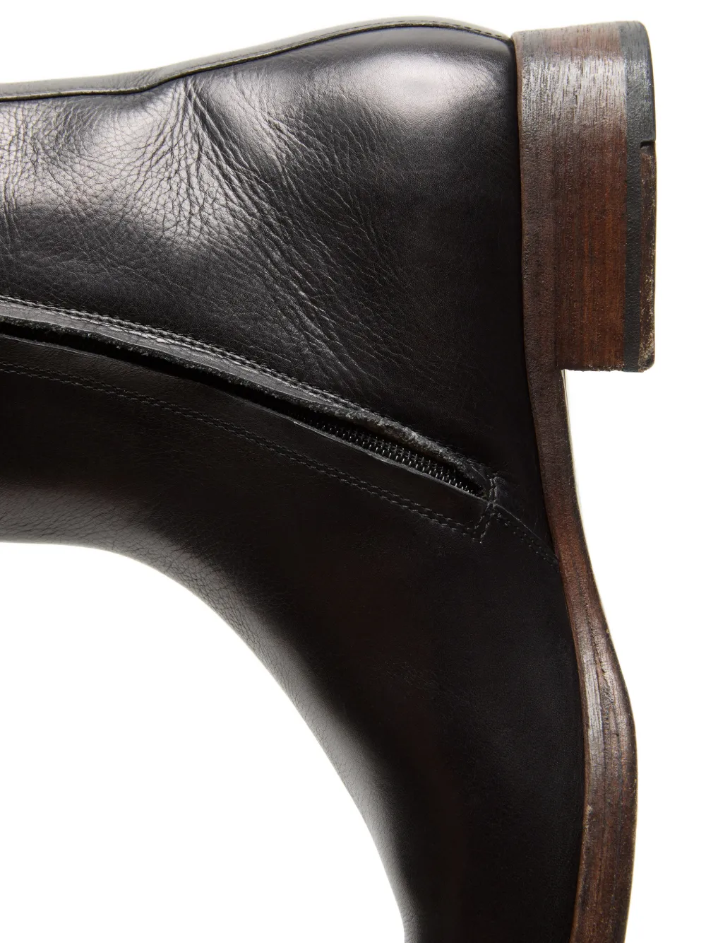 Acne Studios square-toe leather boots Zwart