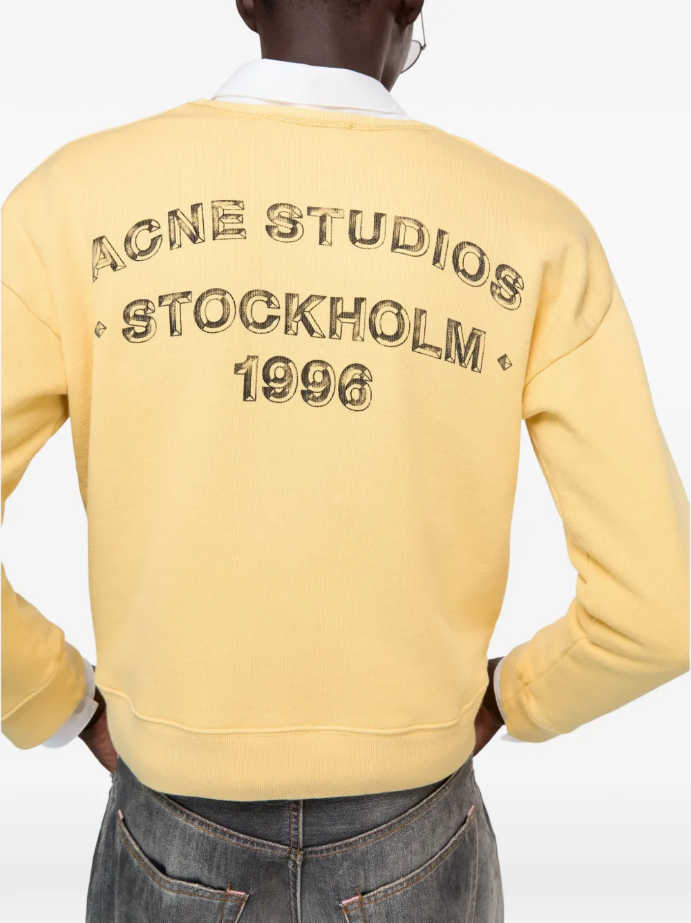Acne Studios Sweater met logo Geel