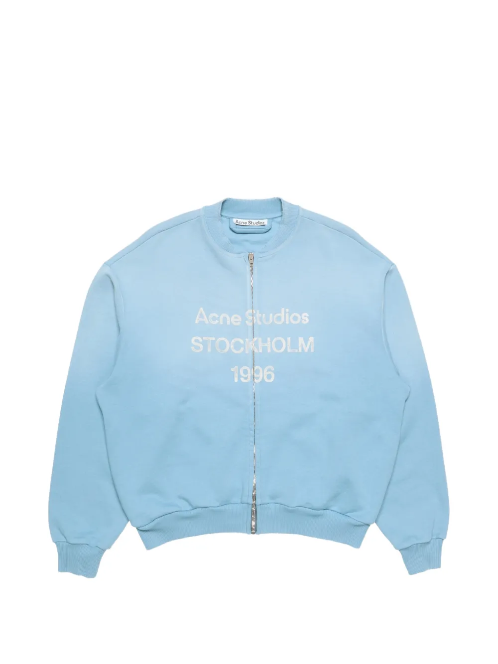Acne Studios Logo-print Zip-up Sweatshirt In Blue