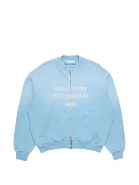 Acne Studios logo-print zip-up sweatshirt