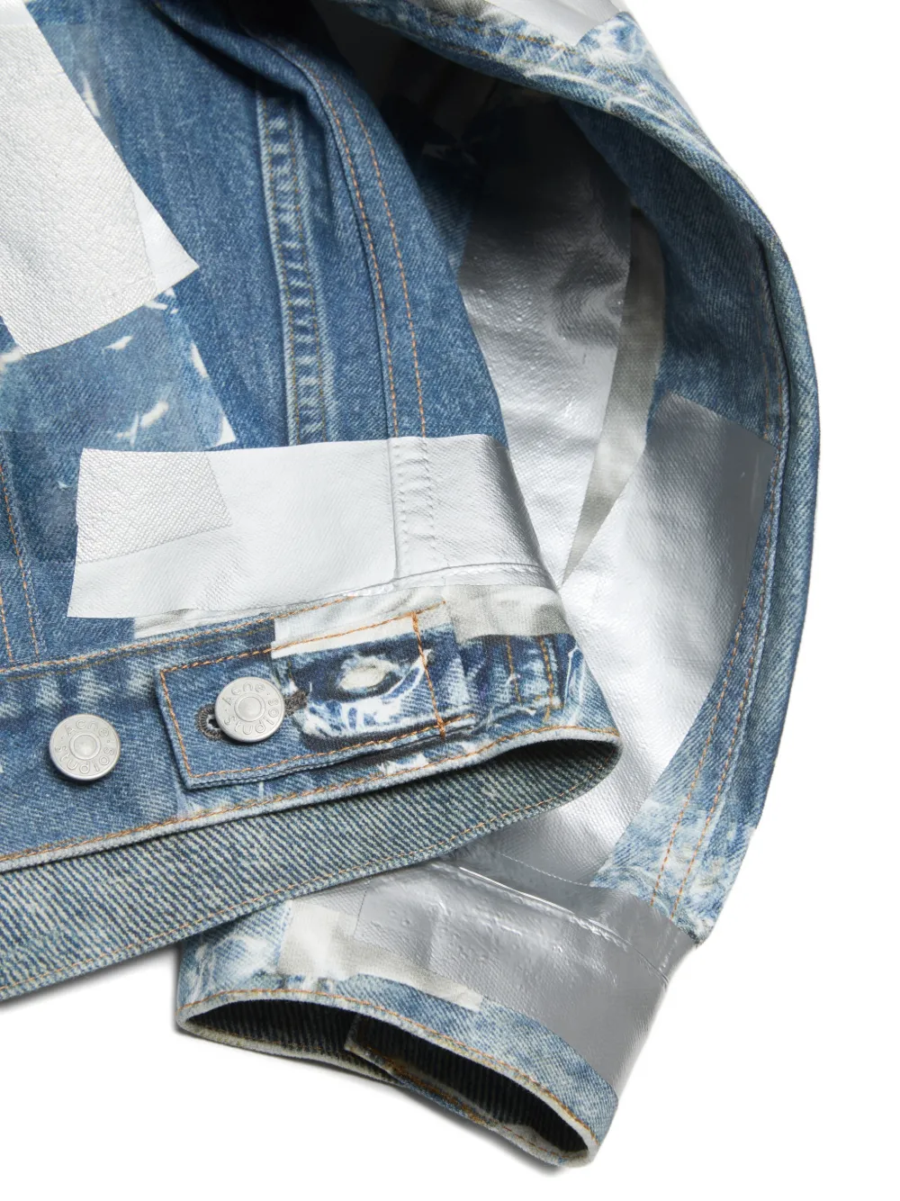 Acne Studios Denim jack met patchwork Blauw