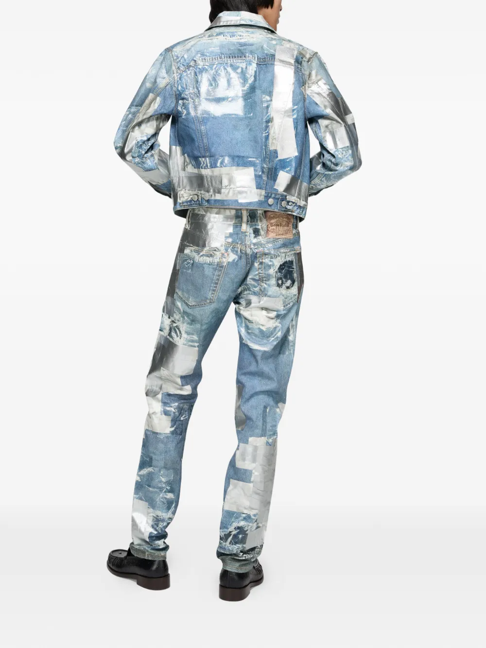 Acne Studios Denim jack met patchwork Blauw