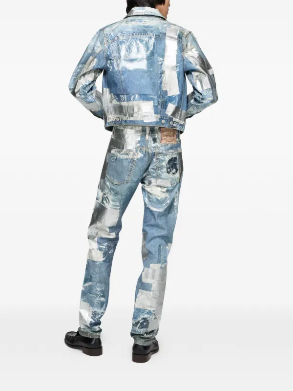 Acne Studios パッチワーク デニムジャケット | ブルー | FARFETCH JP