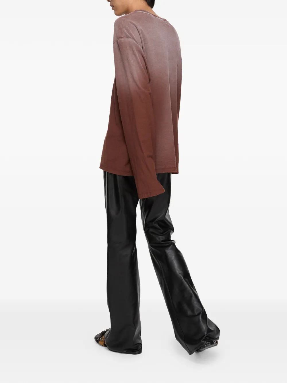  Acne Studios Long-sleeve Logo-print T-shirt - Brown 